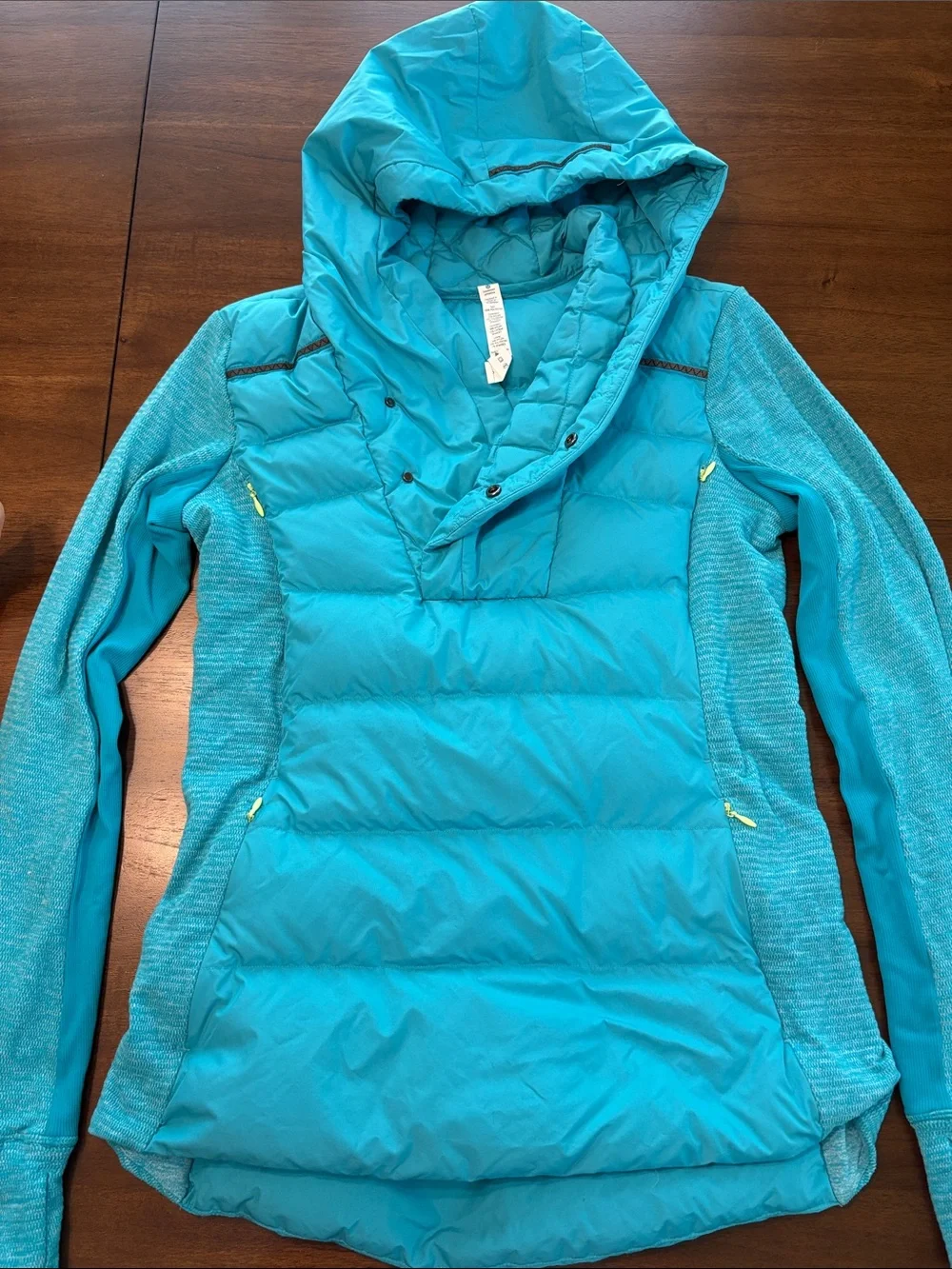 lululemon athletica Teal Hooded Hybrid Puffer Jacket
